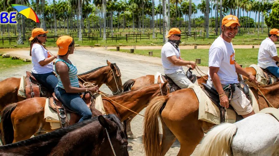 Professional guide assisting guests during a Punta Cana horseback riding tour
